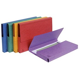 Exacompta - Ref 4790E - Document Wallets - 240 x 320mm in Size, Suitable for A4 Documents, 30mm Expansion Gusset, 300gsm Mottled Pressboard - Assorted Colours (Pack of 5)
