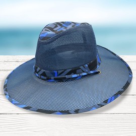 Qwave Safari Hats - Packable Mesh Sides Fishing Hat - 3 Color Options - Outdoors Tribe Sun Hat for Women or Men, Blue