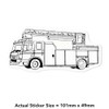 Small 100mm 'Fire Truck' Clear Static Window Cling Sticker/Decal (Black)