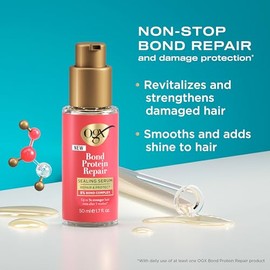 OGX Bond Protein Repair Sealing Hair Serum, Repair & Protect, 8percent Bond Complex, up to 5x Stronger Hair Even After 5 Washes, for Fine Hair, 50ml