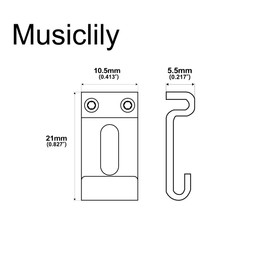 Musiclily Ultra 10.5mm Hardened Steel Saddles Vintage Bridge Saddles for Strat Style Electric Guitar, Black (Set of 6)