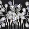 Denifery Crystal Bridal Wedding Hair Comb Pearl Wedding Headpiece Hair