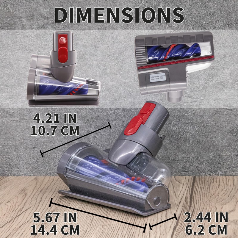 Mini Motorized Tool Brush Head Replacement Compatible with Dyson V15