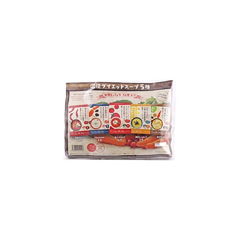 Pururunhime PH-OK-SP-16 Hot Diet Soup, 5 Types, Set of 16