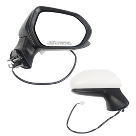 Dasbecan Passenger Side Door Mirror Compatible with Toyota Camry 2018-2024 with Power Glass Non-Heated Manual Fold Right Outside Mirror Assembly Replaces# TO1321366 87910-06800 3PINS White