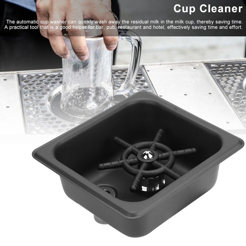 Matte Black Stainless Steel Automatic Cup Rinser Washer Cleaner for