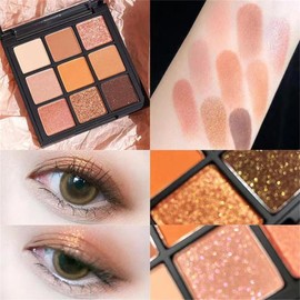 GHFCZOO Rose Gold Dark Brown Colorful neutral Eyeshadow Palette Makeup,9Color Matte Shimmer Natural Smokey Eye Eyeshadow palettes Highly Pigmented Neutral Long Lasting Waterproof (09#)
