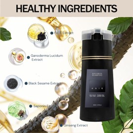 Hair Dye Shampoo, Dark Brown Hair Dye Shampoo for Grey Hair, Botanical Formulation, No Hair Damage, No Bleach, Instant Hair Colour Shampoo for Men and Women, Hair Dye Shampoo 2-in-1 (Dark Brown)