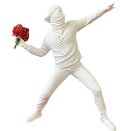 PIGPIGFLY Sculptures,Decorative Figures,Flower Boy Statue,Decoration Living Room,Abstract Sculpture,Home Store Decoration,Modern Living Room Ornaments（White）