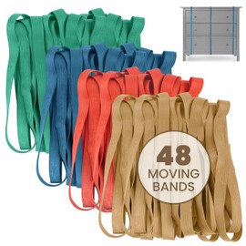 kitchentoolz 48 Pack Mover Bands – Extra Large Rubber Bands for Furniture & Moving Blankets – Heavy-Duty Stretch Bands in 4 Sizes (25", 30", 36", 42")