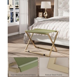 IBUYKE Luggage Rack for All Suitcase Sizes,Foldable Suitcase Stand,Metal Luggage Holder,Easy to Assemble for Bedroom Living Room Hotel,Gold TLR001G-2