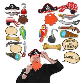 Beistle 54605 Pirate Photo Fun Signs, 7"-10.75", 12 Signs in Package
