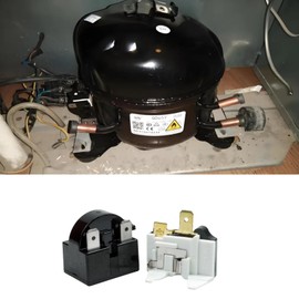 PTC Refrigerator Starter Compressor Relay QP2-4R7 3 Pin and 1/2HP Refrigerator Overload Protector Replacement for Whirl-Pool Frgidaire and Most Mini Fridges and Coolers Compressor Relay