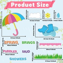 April Shower Bulletin Board Set Spring Butterfly Flower Classroom Bulletin Board Decorations Umbrella Rain Boot April Showers Bring Mud Puddles Cutouts for Kids School Classroom Chalkboard Wall Decor