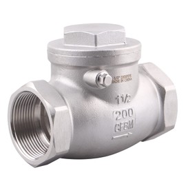 DERPIPE 1-1/2 Inch Swing Check Valve - WOG 200 PSI Stainless Steel SS304 CF8M NPT