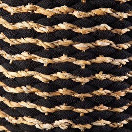 Compactor Flora Seagrass Storage Basket, Small, 20 x Diameter 20 cm, Black/Brown, RAN10563