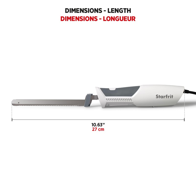 Starfrit Electric Knife with Offset Blades Precision Slicing Enhanced Safety