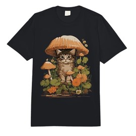 Cottagecore Cat Flower Aesthetic Mushroom Outfit for Women Comfort Colors Adult Heavyweight T-Shirt