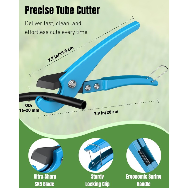 Pawfly Drip Irrigation Hole Punch Tool & Tubing Cutter Kit,