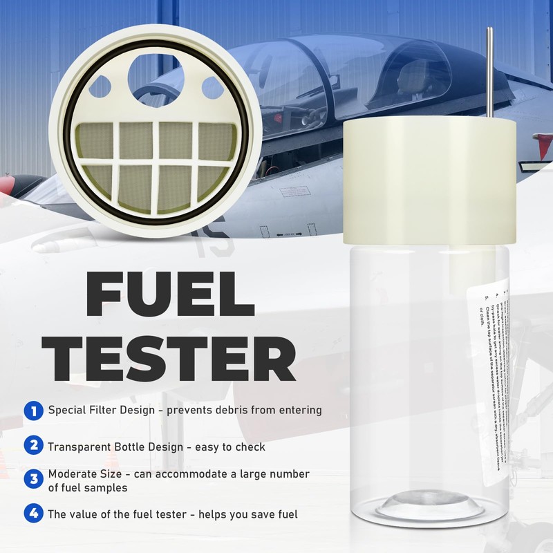 Bghdas Aviation Fuel Testing Jar for Non-Ethanol Fuel Testing, Fuel