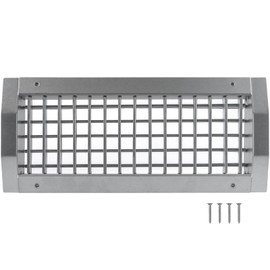 HVAC OV 13" x 5" Aluminum Supply/Exhaust Grille for a Round Spiral Duct - Grill Cover with Adjustable Louver Blades - Air HVAC Return Register for Home, Bathroom, Ceiling