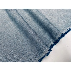 Linen Look Plain Culla Fabric Furnishing Curtain Upholstery Dressmaking Cotton Material 140cm Wide Canvas - Denim Blue (Sold by The Metre)
