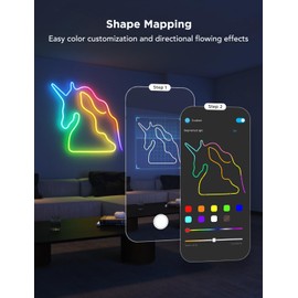 Govee RGBIC Neon Lights, LED Smart Neon Rope Light 2 Works with Matter, Alexa, Google Assistant, Custom DIY Neon Strip Lights for Bedroom and Wall Decor, Softer Material, 9.8ft, White