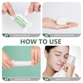 Benano - Juego de 22 toallas faciales comprimidas desechables de primera calidad, toallas gruesas portátiles de secado rápido, 11.8 x 9.4 pulgadas, para hotel, campamento, viajes, salón, ultrasuave,