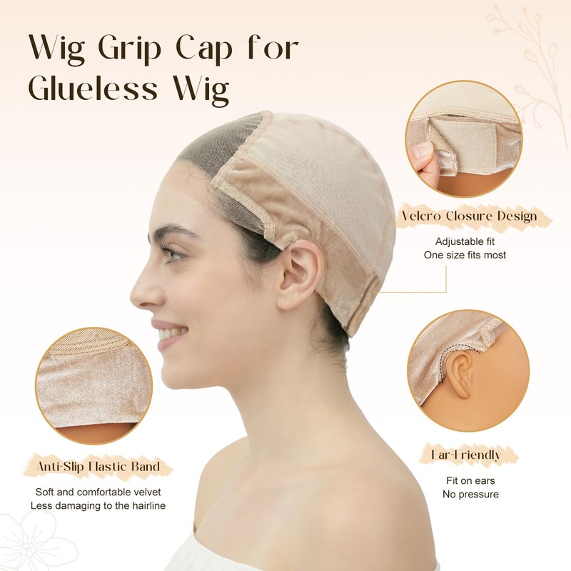 Wig Grip Cap for Lace Front Wigs, Glueless Non Slip