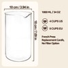 French Press Glass Replacement for Bodum, 34 Ounce, 1 Liter,