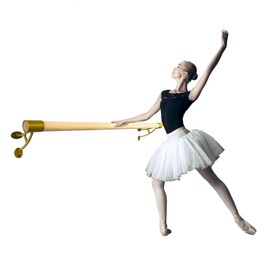 Balançoire Ballet Barre 6 FT Long 2.0” Diameter for Kids and Adults, Premium American Wood Wall Mounted Ballet Bar for Home/Studio Ballet Barre Dance Equipment Ballet Training Barre, GOLD (A) Brackets