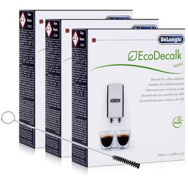 3x Delonghi EcoDecalk Mini Power Plus Descaler with Cleaning Brush for Fully Automatic Coffee Machines