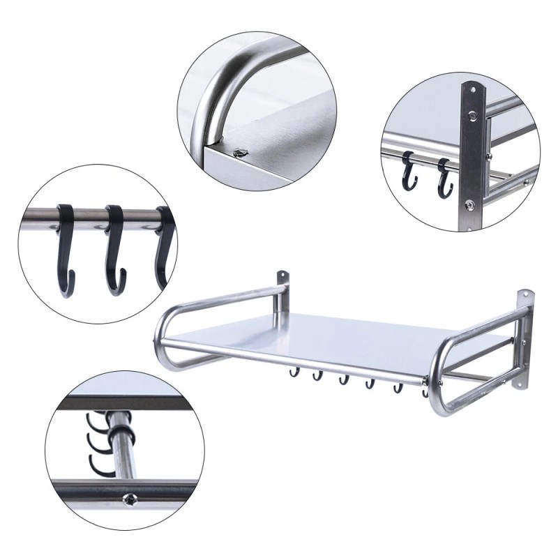 NOT INCLUDE Stainless Steel Microwave Oven Rack Wall-Mount Kitchen Shelf