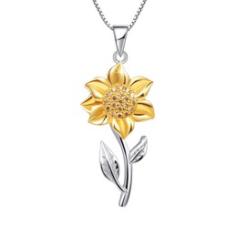 ShiQiao Spl Sunflower Jewellery Gifts for Women Flower Sunflower Necklace Yellow Pendant Necklace for Girls Christmas Birthday Gifts for Daughter Sister