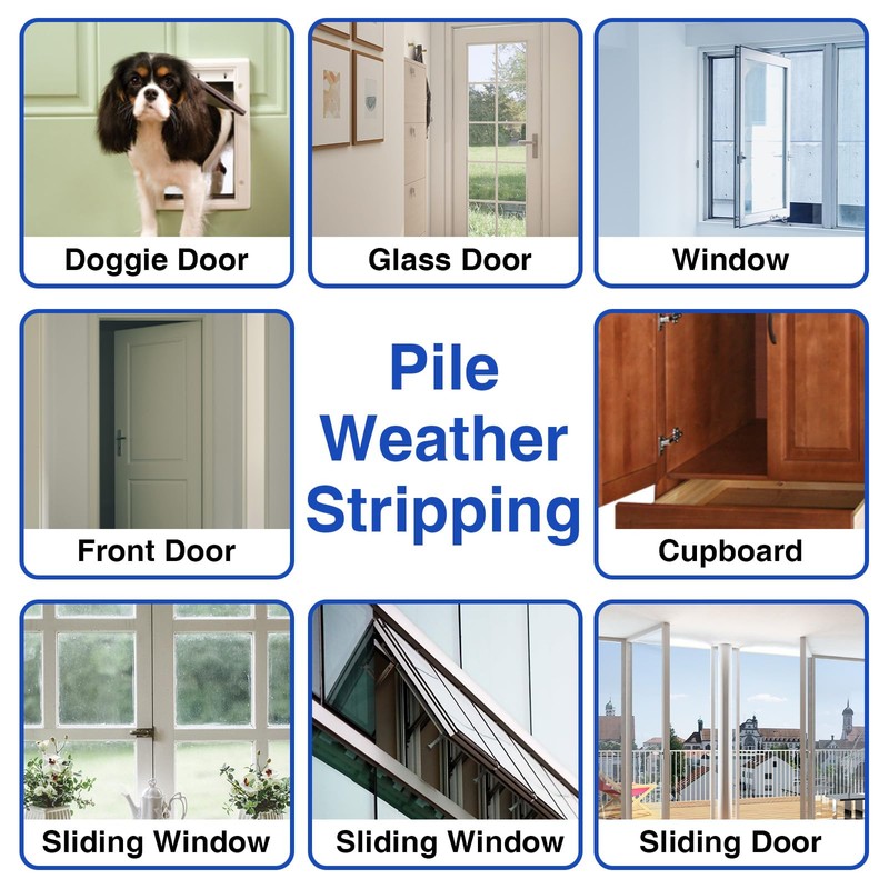YHSISOLE Weather Stripping Door Seal -16 ft x 11/32" Pile