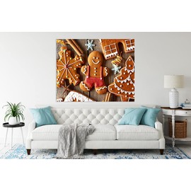 Diamond Painting Christmas Christmas Homemade Gingerbread Cookies on Wooden Tablecing Flake Spice Tradition for Adult Painting Kits Diamond Art Perfect for Home Wall Decor 12"x16"