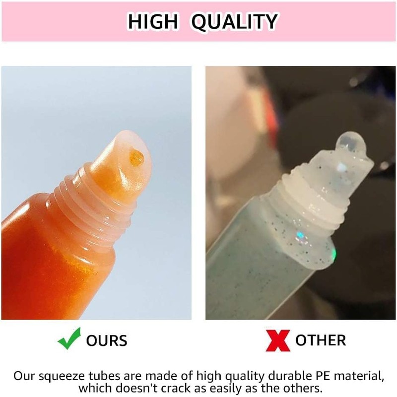 AMORIX 6PCS 10ml Lip Gloss Tubes Clear Empty Lip Balm
