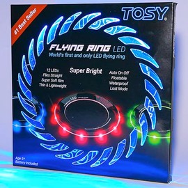 TOSY Flying Ring - 36 RGB Multicolor or 12 Monocolor LEDs, Super Bright, Lost Mode, Auto Light Up, Easter Basket Stuffers Gift for Kid/Teen/Boy/Girl, 