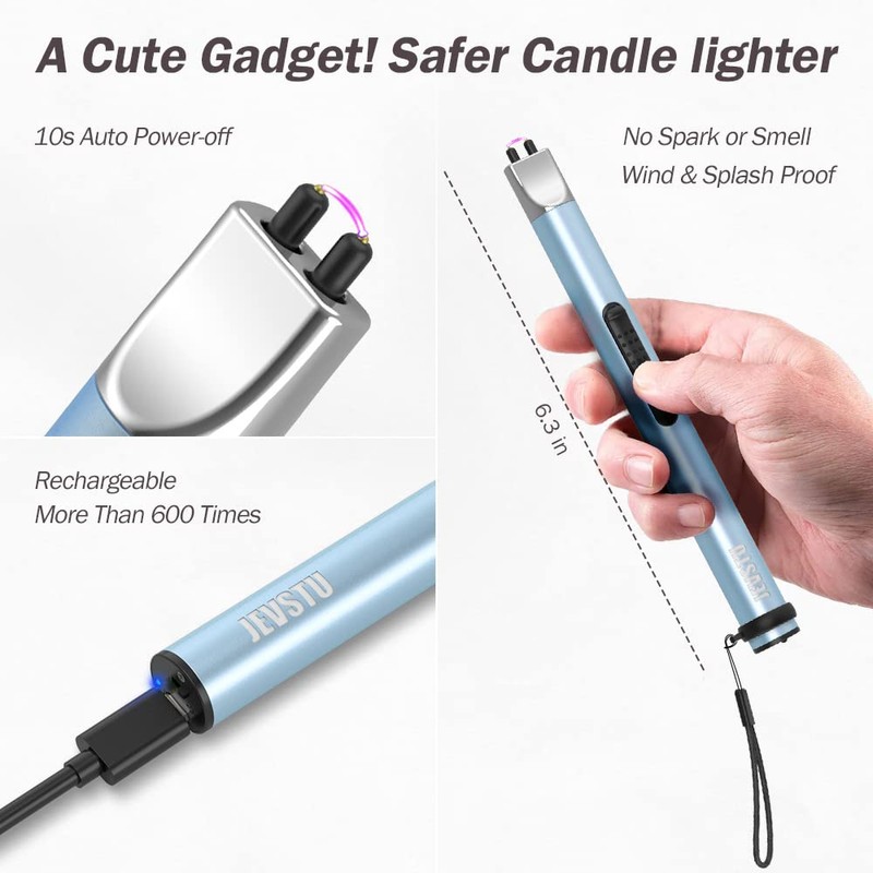 Candle Lighter, Electric Lighter Rechargeable USB Lighter, Arc Windproof Flameless