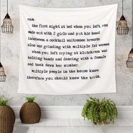 DESSOZAR Jersey Shore Tapestry with Funny Words Letter To Sammi 3D Boutique Words Retro Tapestry for Party Wall Hanging Home Decor for Living Room Bedroom College Dorm (59.1 x 51.2 inches)