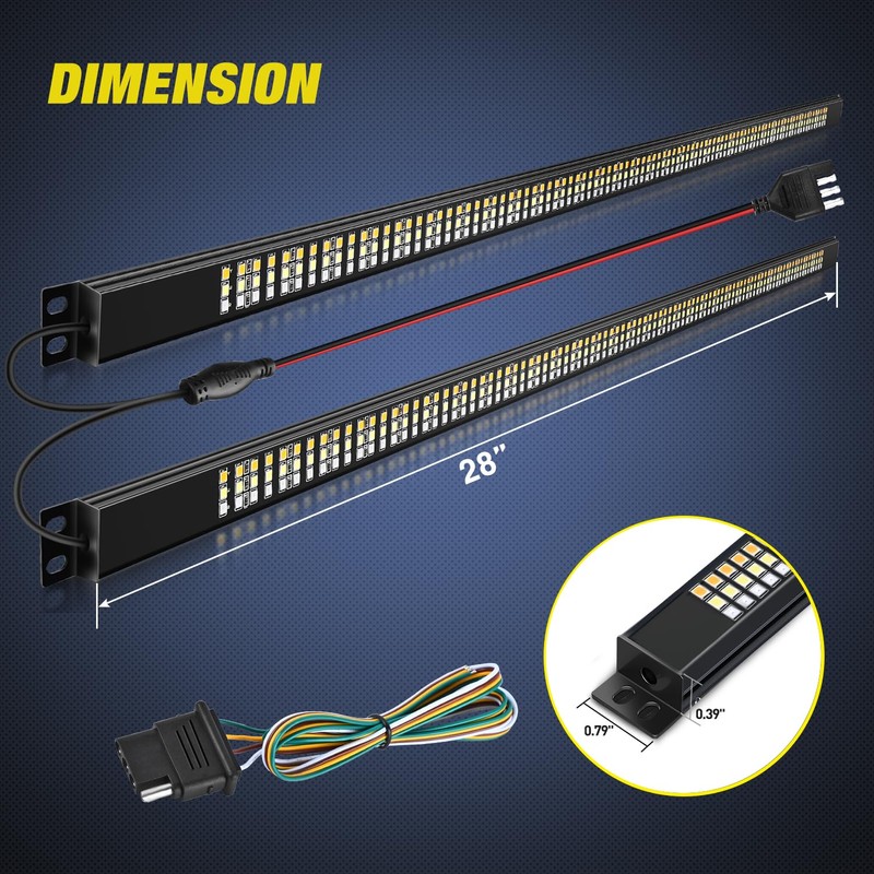 Nilight Truck Tailgate Light Bar 56" Aluminum Frame Triple Row
