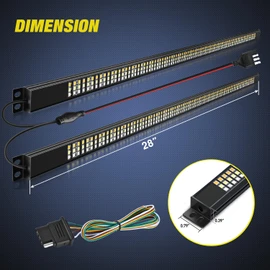 Nilight Truck Tailgate Light Bar 56" Aluminum Frame Triple Row 576 LED Strip with Red Running Brake Amber Sequential Turn Signals White Reverse Lighting for Car, Pickup, SUV