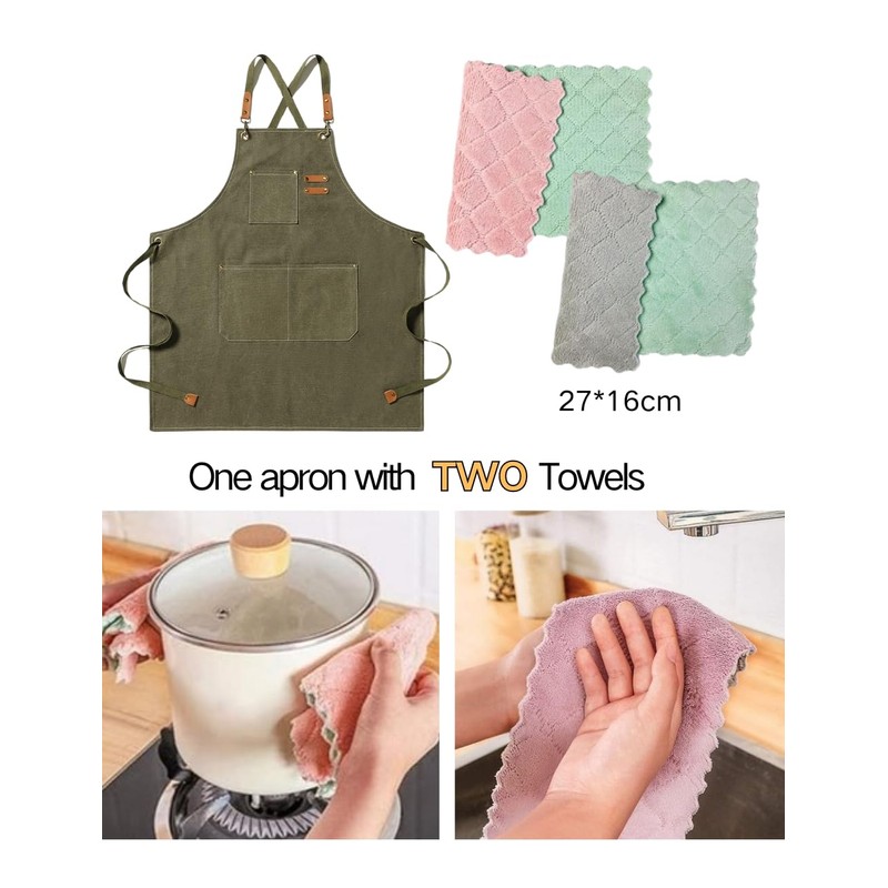crazy bean BBQ Apron for Men Women Adjustable Work Apron
