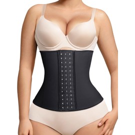 Lover-Beauty Waist Trainer for Women Latex Underbust Waist Cincher Corset, Tummy Control Corset Sport Girder Hourglass Body Shaper, 2XL, Black