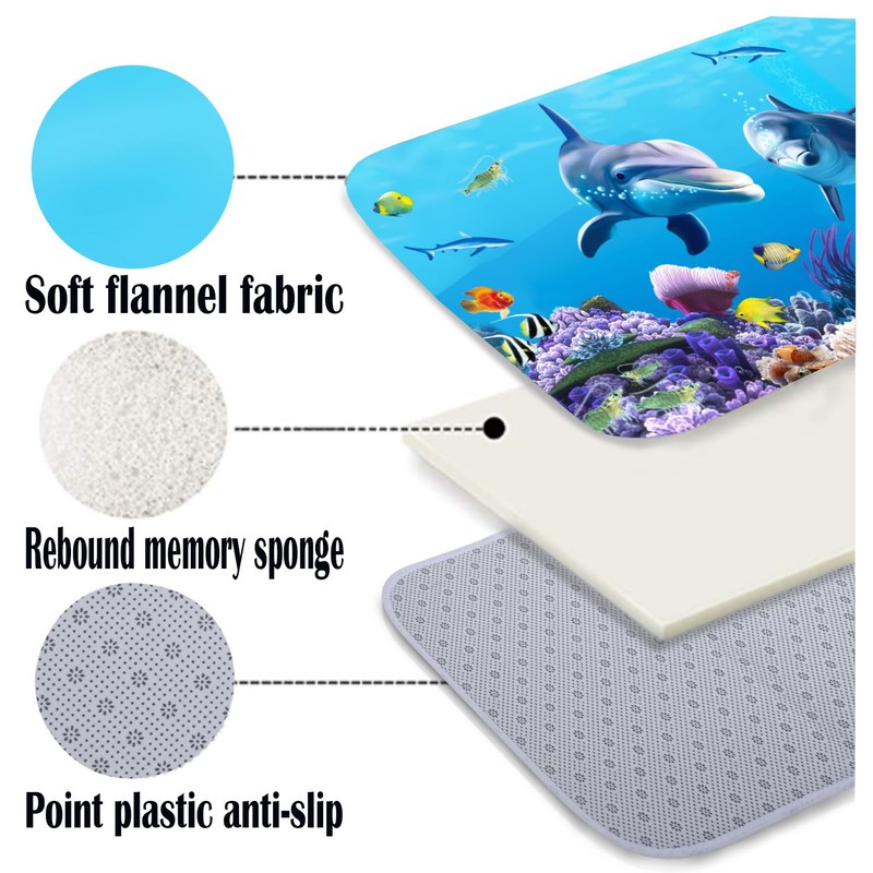 LYFANS Bathroom Uses Absorbent Non Slip Bath Mats, Kitchen Floor
