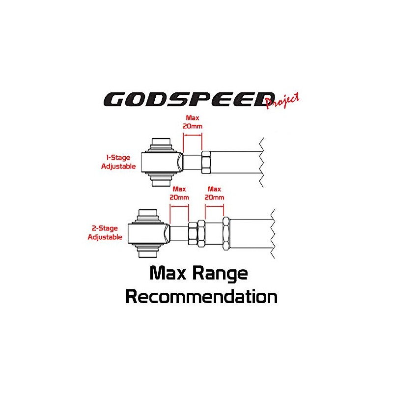 Godspeed(AK-058) Adjustable Rear Toe Arms, Set of 2