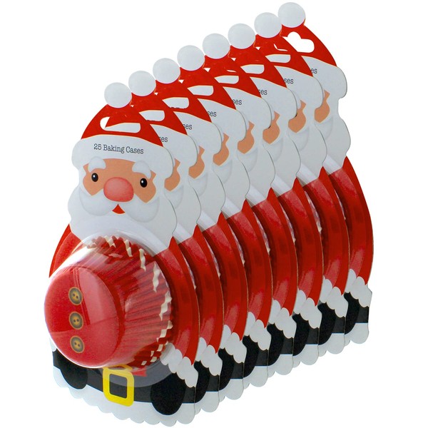 Baked with Love Santa Baking Cupcake Cases, Christmas Greaseproof Paper