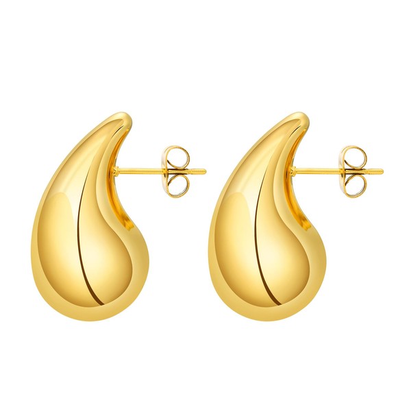 OIDEA Gold Drop Earrings: Chunky Gold Earrings for Women Lightweight