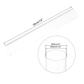sourcing map Acrylic Pipe Clear Rigid Round Tube 46mm(1.8") ID 50mm(2") 14" for Lamps and Lanterns, Water Cooling System, 4pcs