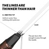 2 Pack 4-Tip Microblading Eyebrow Pen with 2 Brow Brushes,